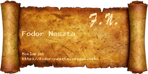 Fodor Neszta névjegykártya